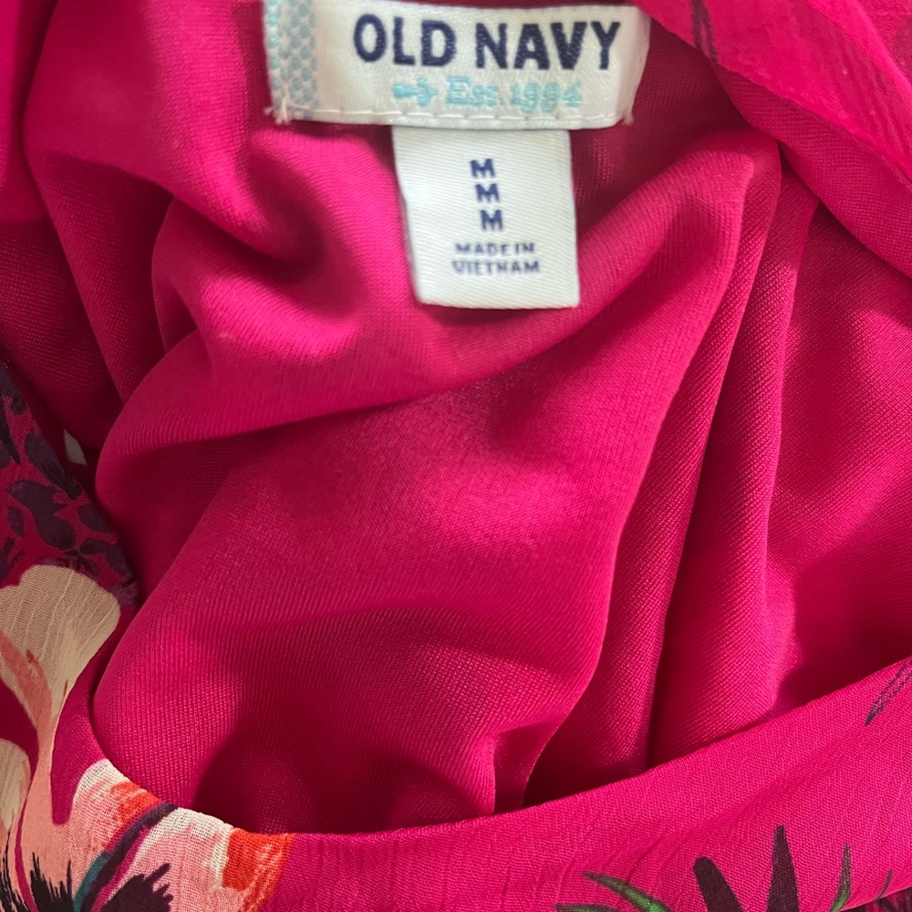 Old Navy, sleeveless, midi, lightweight Barbie, pink dress, size medium - Picture 3 of 5